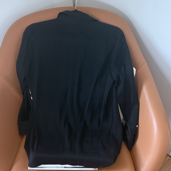 The Row Silk Black Minimalistic Mother of Pearl Button Up Capsule Blouse Size 6 - Picture 9 of 9